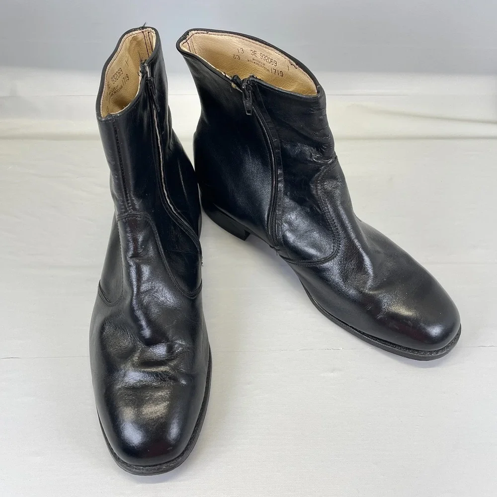 Nunn Bush Dress Boots Mens Size 13 EEE Extra-Wide Black Leather Zip Up Shoes